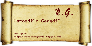 Marosán Gergő névjegykártya