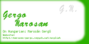 gergo marosan business card